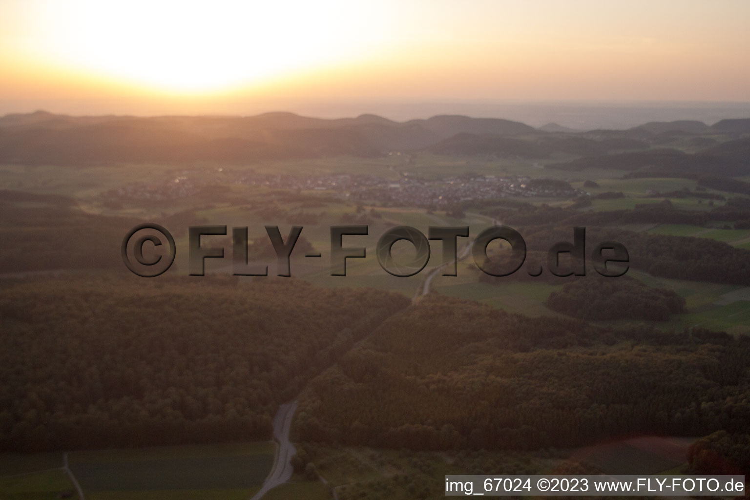 Bernloch in the state Baden-Wuerttemberg, Germany from above
