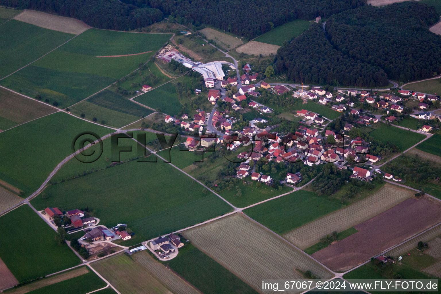 Aerial view of Ehingen, Schlechtenfeld in Schlechtenfeld in the state Baden-Wuerttemberg, Germany