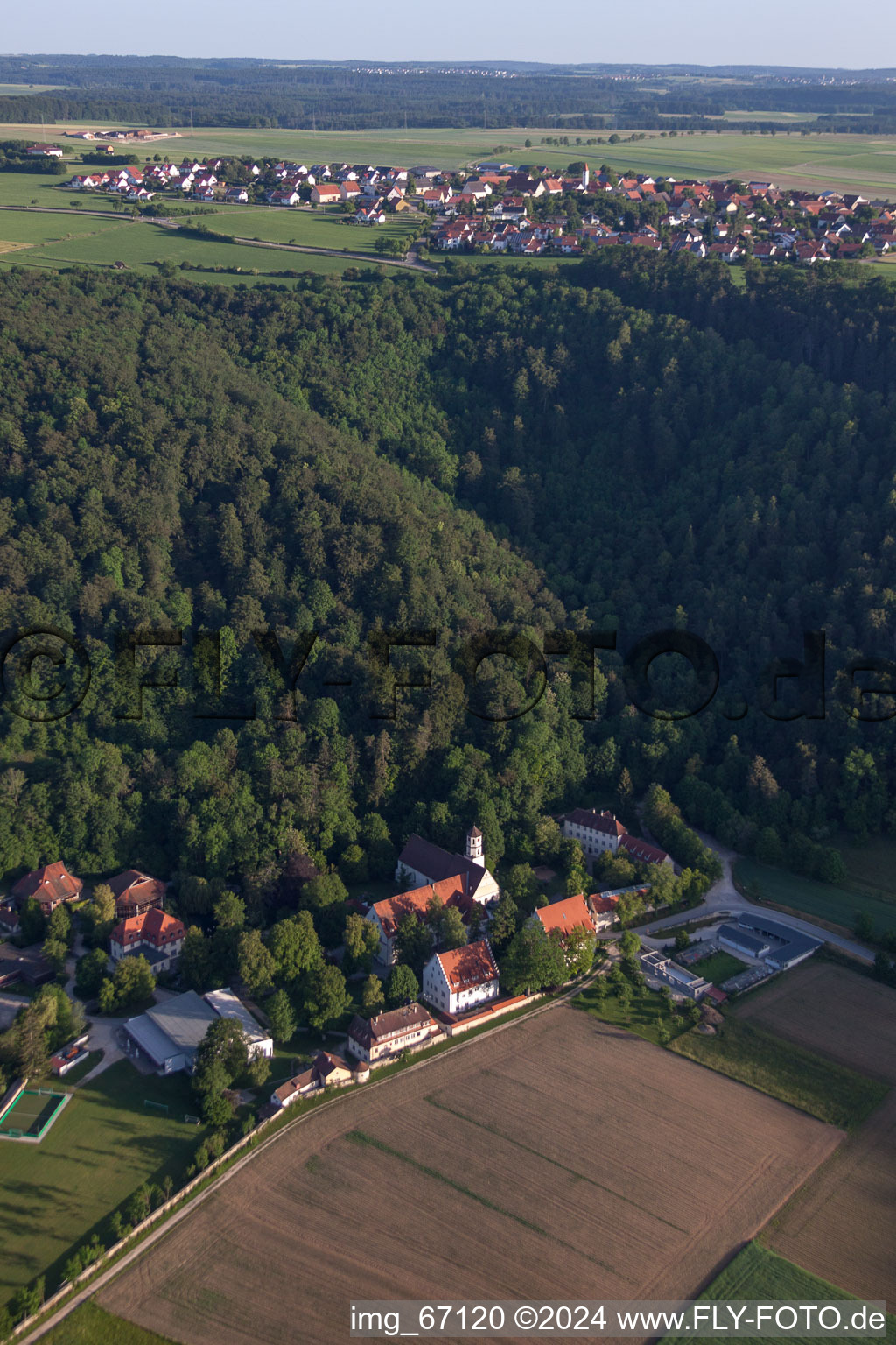 Village - View in the district Hausen ob Urspring in Schelklingen in the state Baden-Wuerttemberg, Germany