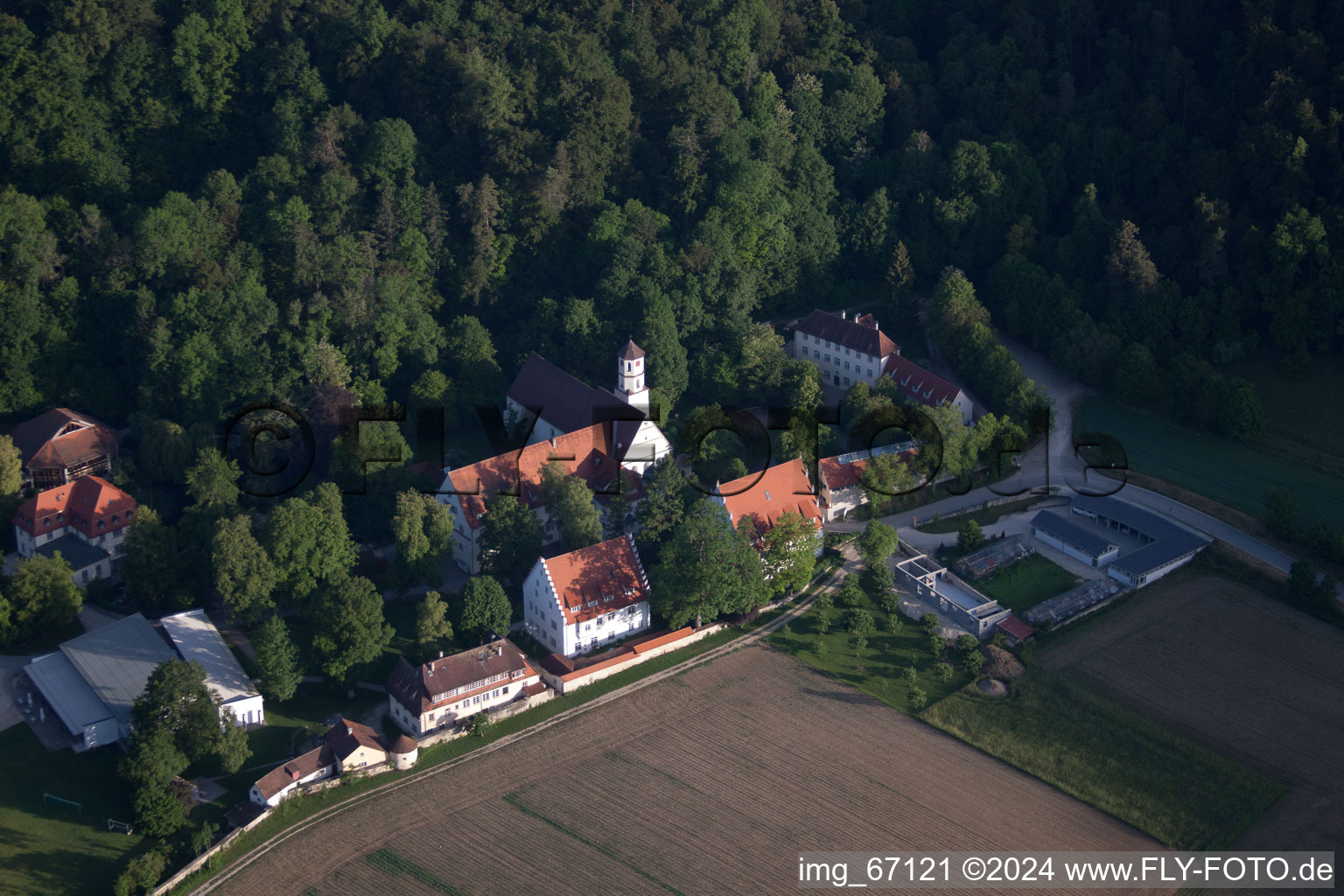 Aerial photograpy of Schelklingen in the state Baden-Wuerttemberg, Germany