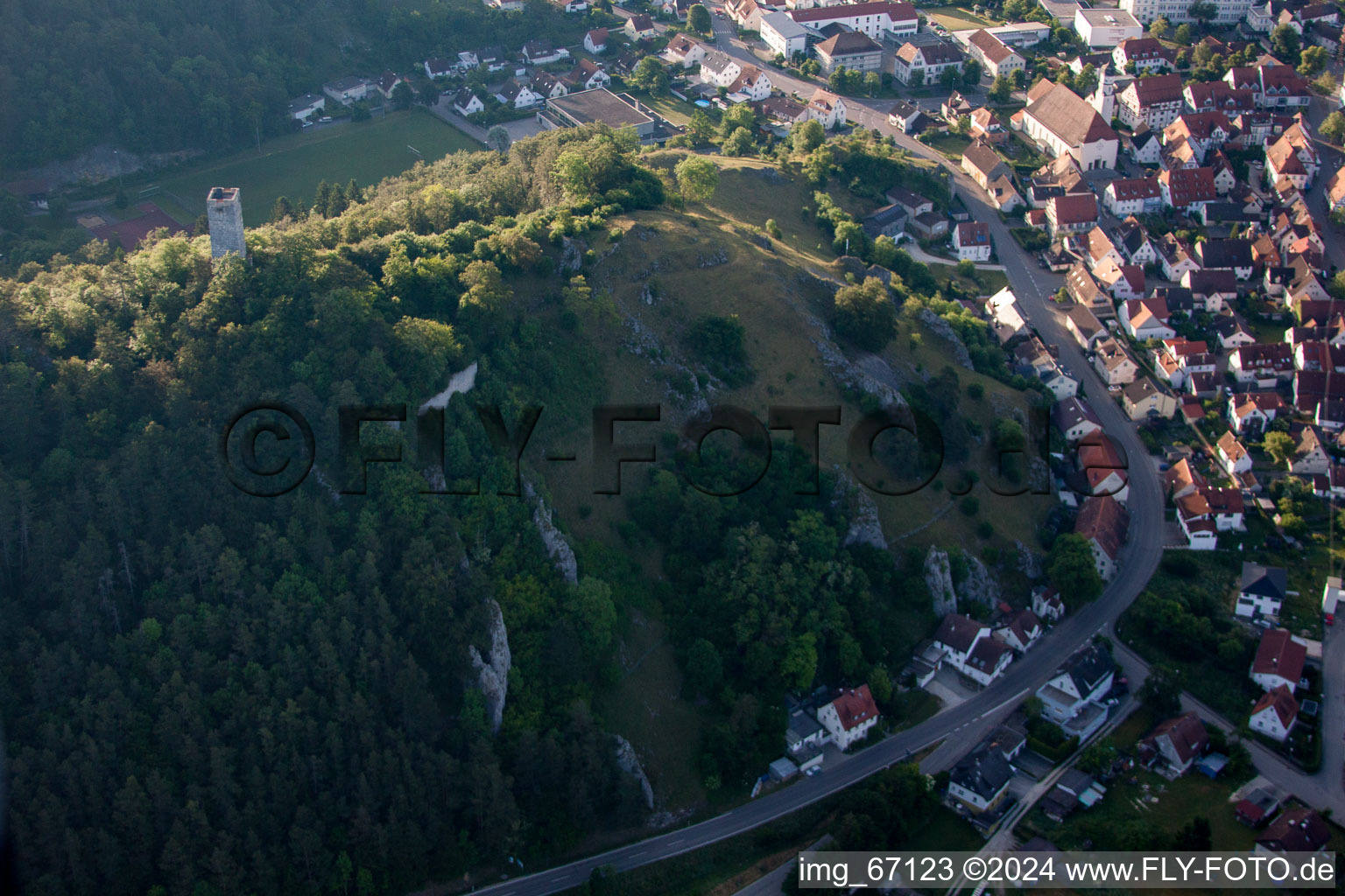 Schelklingen in the state Baden-Wuerttemberg, Germany from above