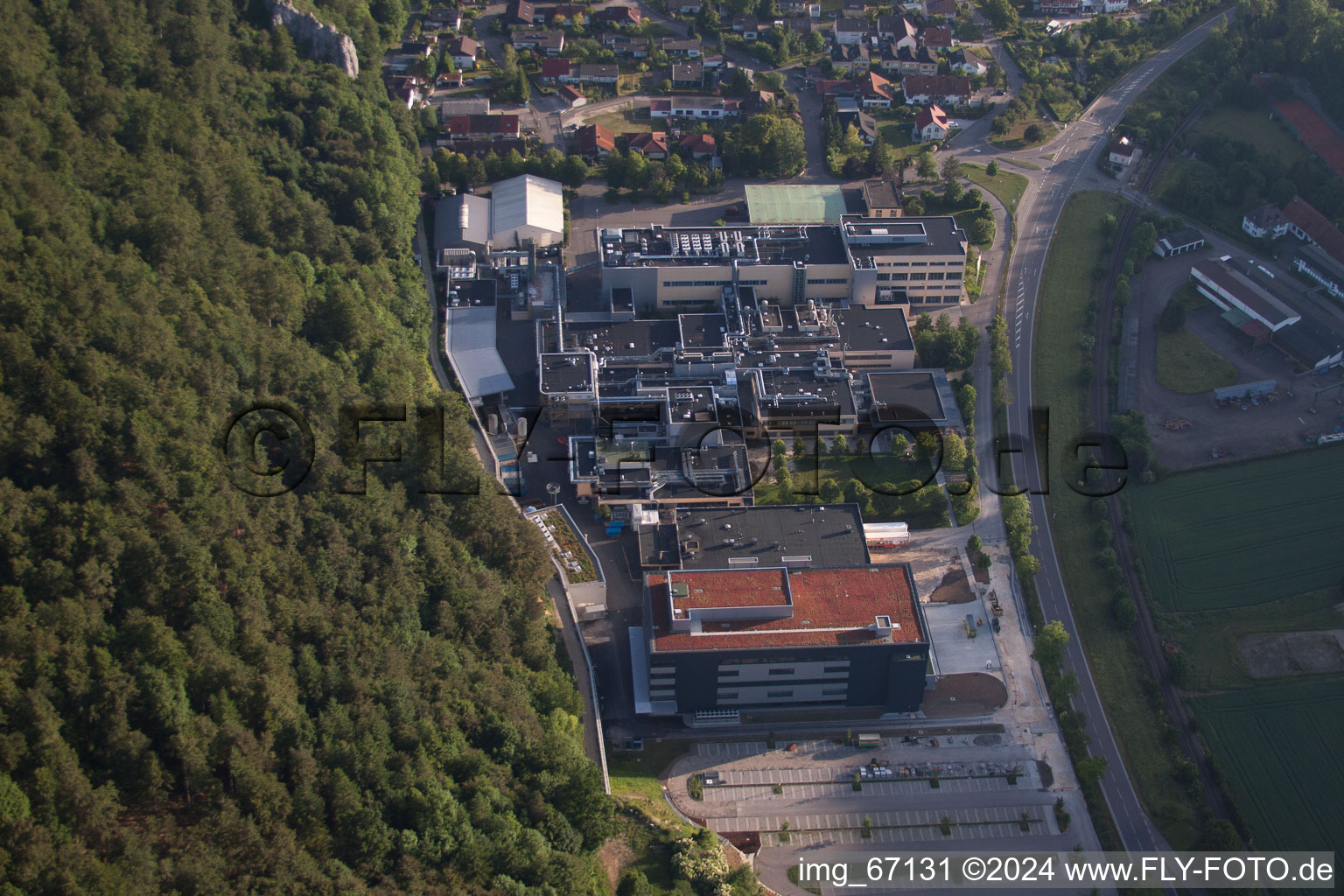 Aerial view of Hamlet in Blaubeuren in the state Baden-Wuerttemberg, Germany