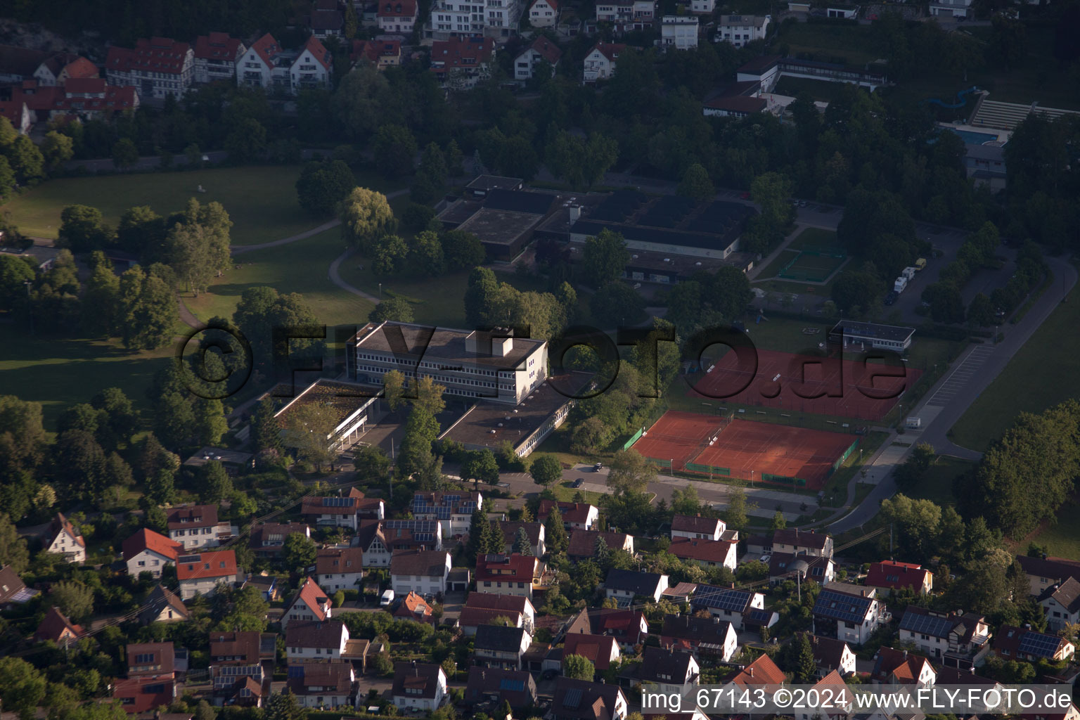 Oblique view of Blaubeuren in the state Baden-Wuerttemberg, Germany