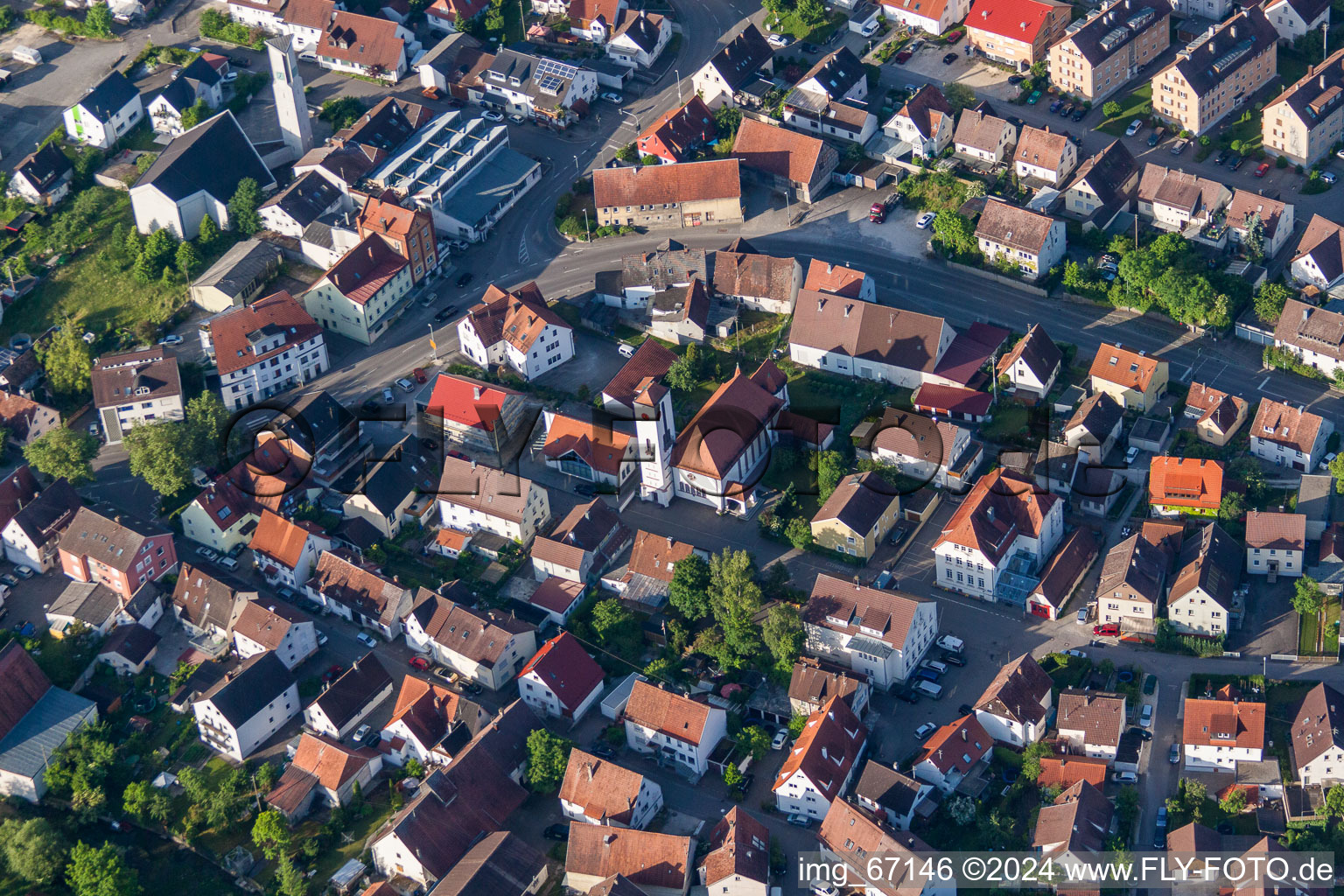 Aerial view of Gerhausen in the state Baden-Wuerttemberg, Germany