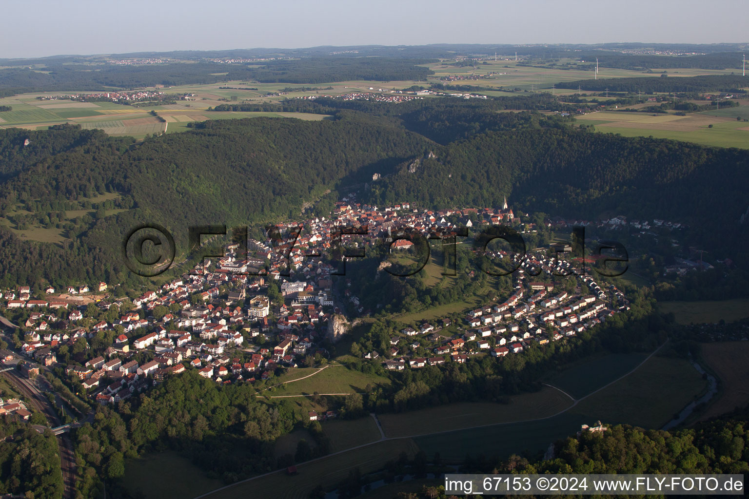 Blaubeuren in the state Baden-Wuerttemberg, Germany from above