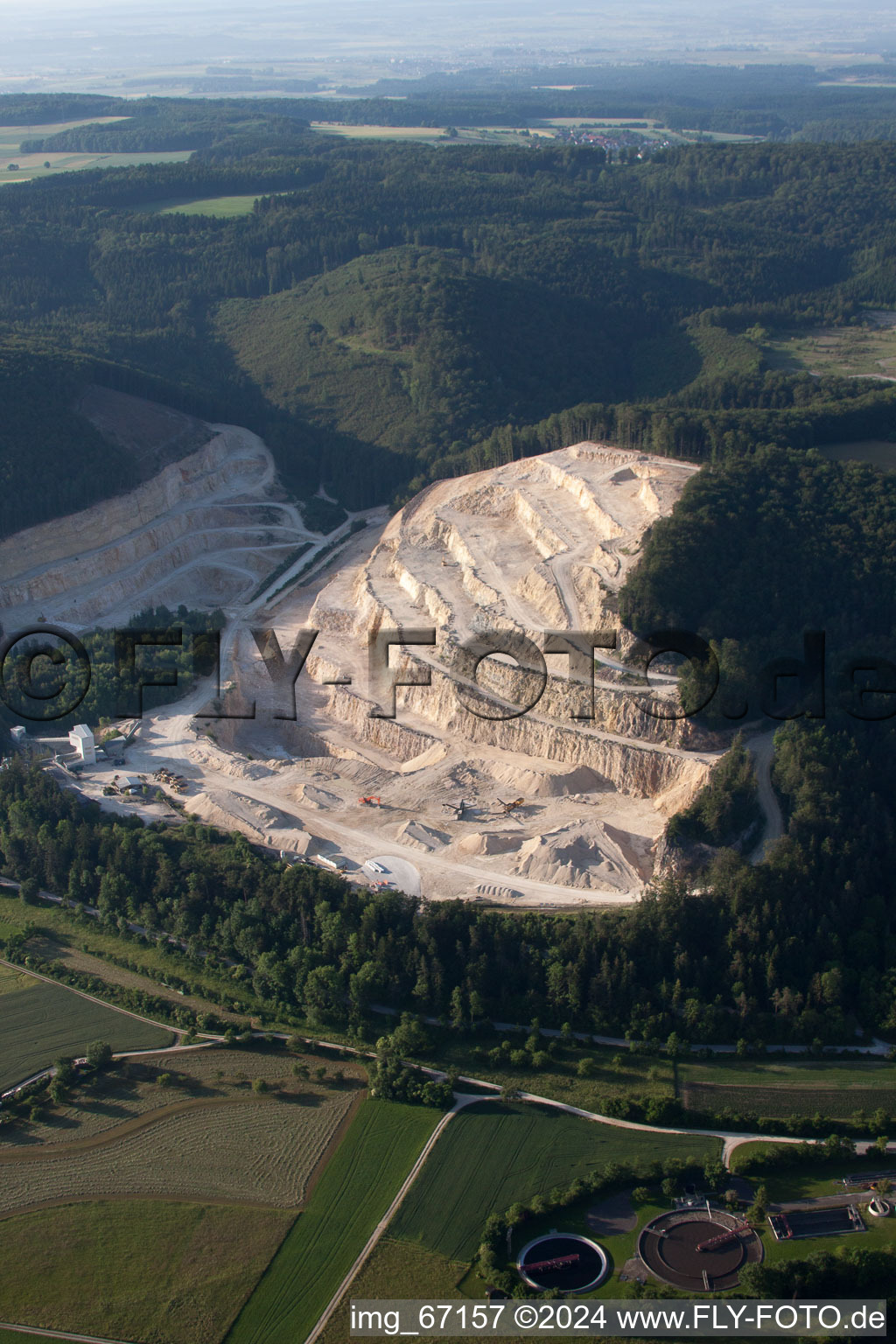 Quarry for the mining and handling of Kalk in the district Gerhausen in Blaubeuren in the state Baden-Wurttemberg