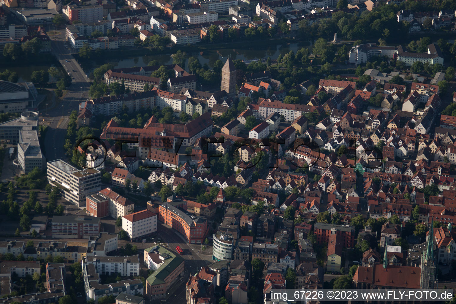 Ulm in the state Baden-Wuerttemberg, Germany out of the air