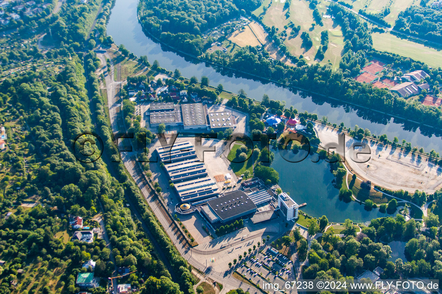 Drone recording of Ulm in the state Baden-Wuerttemberg, Germany