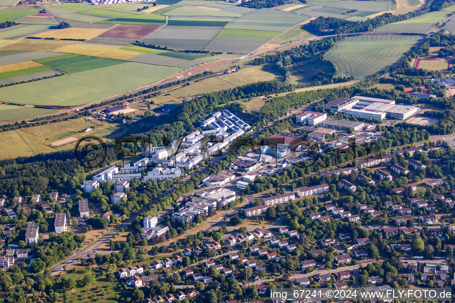 Drone image of Ulm in the state Baden-Wuerttemberg, Germany