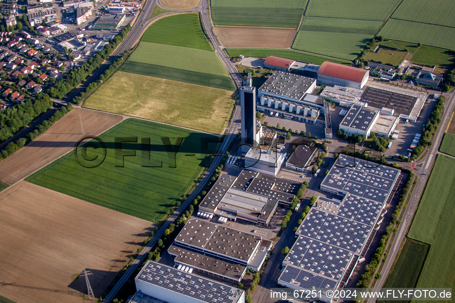 Industrial and commercial area Franzenhaeuser Weg in Ulm in the state Baden-Wurttemberg, Germany