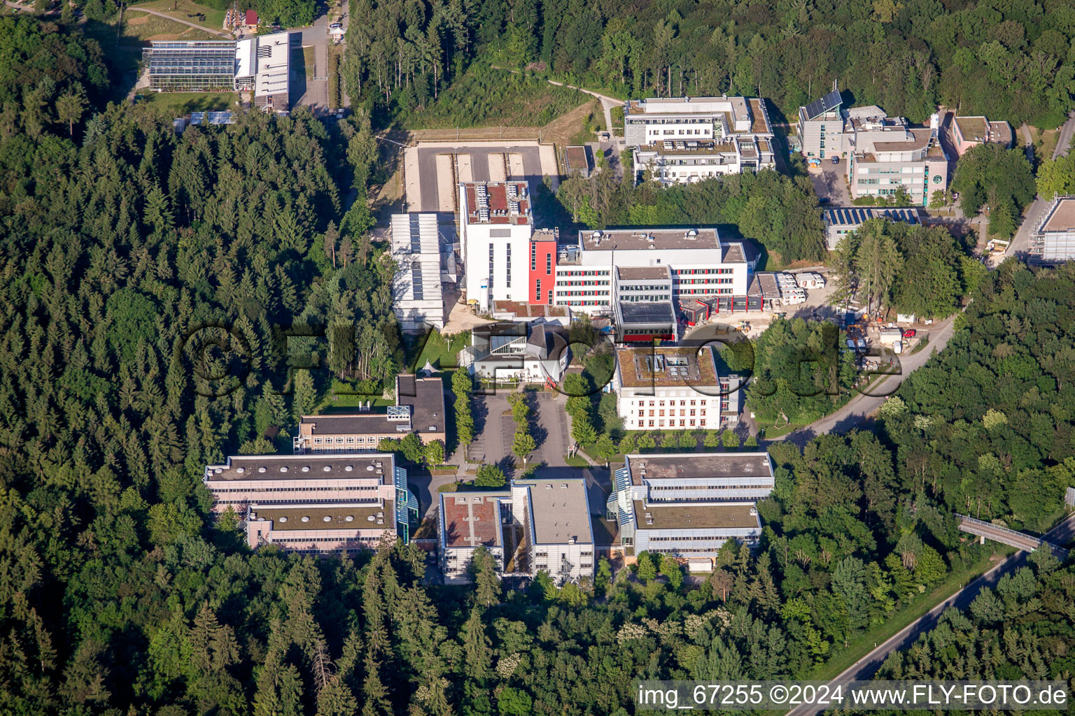 Aerial view of Campus building of the university Ulm in Ulm in the state Baden-Wurttemberg, Germany