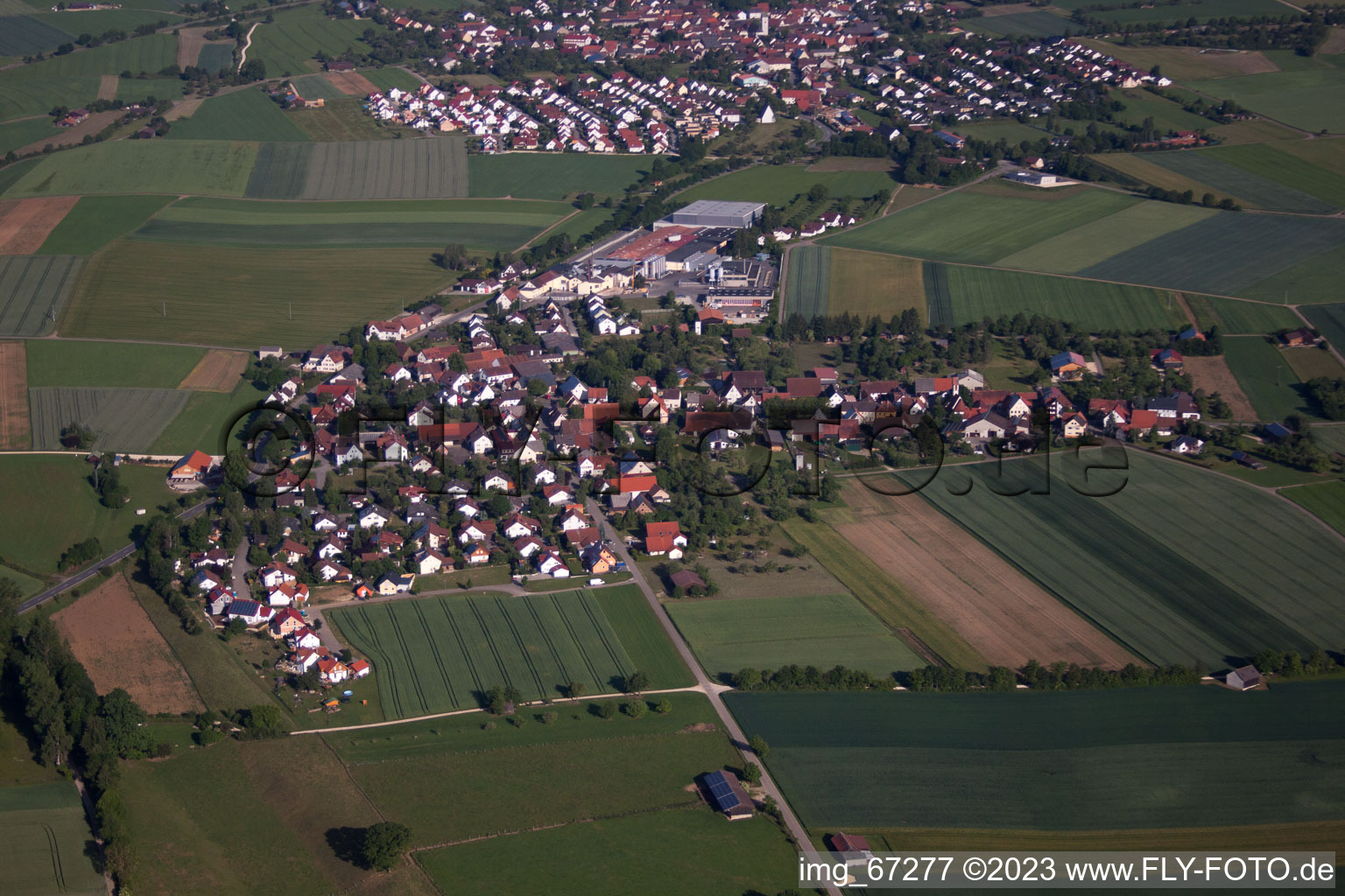 Aerial view of Bühlenhausen in the state Baden-Wuerttemberg, Germany
