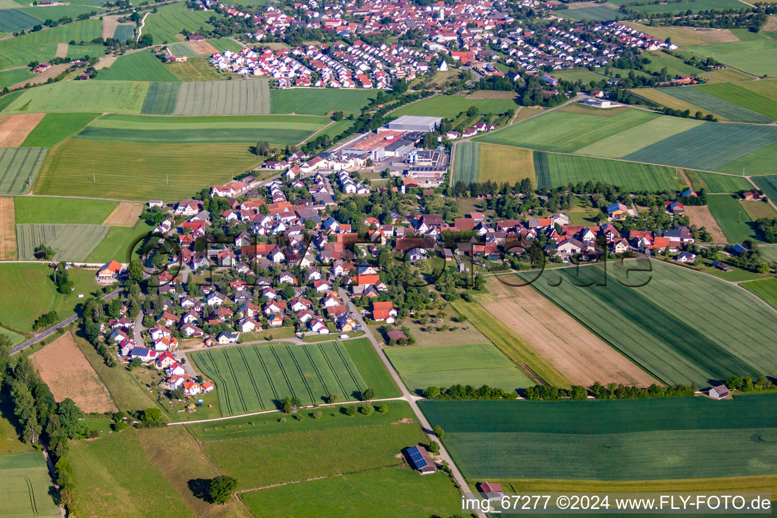 Aerial view of Bühlenhausen in the state Baden-Wuerttemberg, Germany