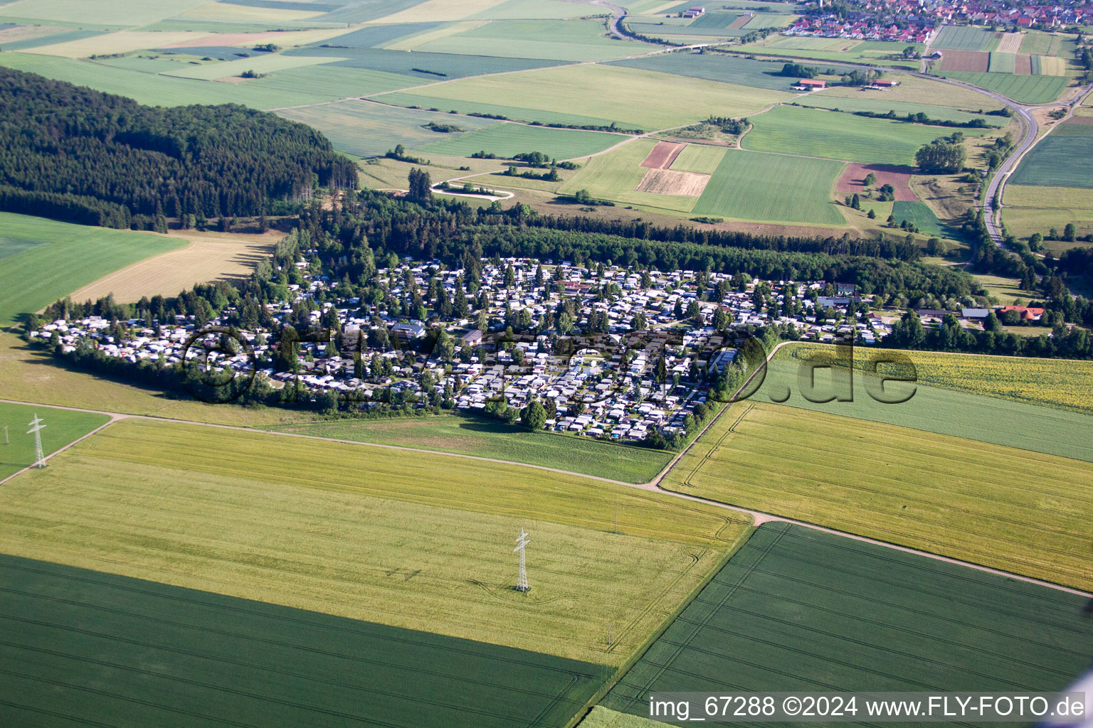 Aerial photograpy of Berghülen in the state Baden-Wuerttemberg, Germany