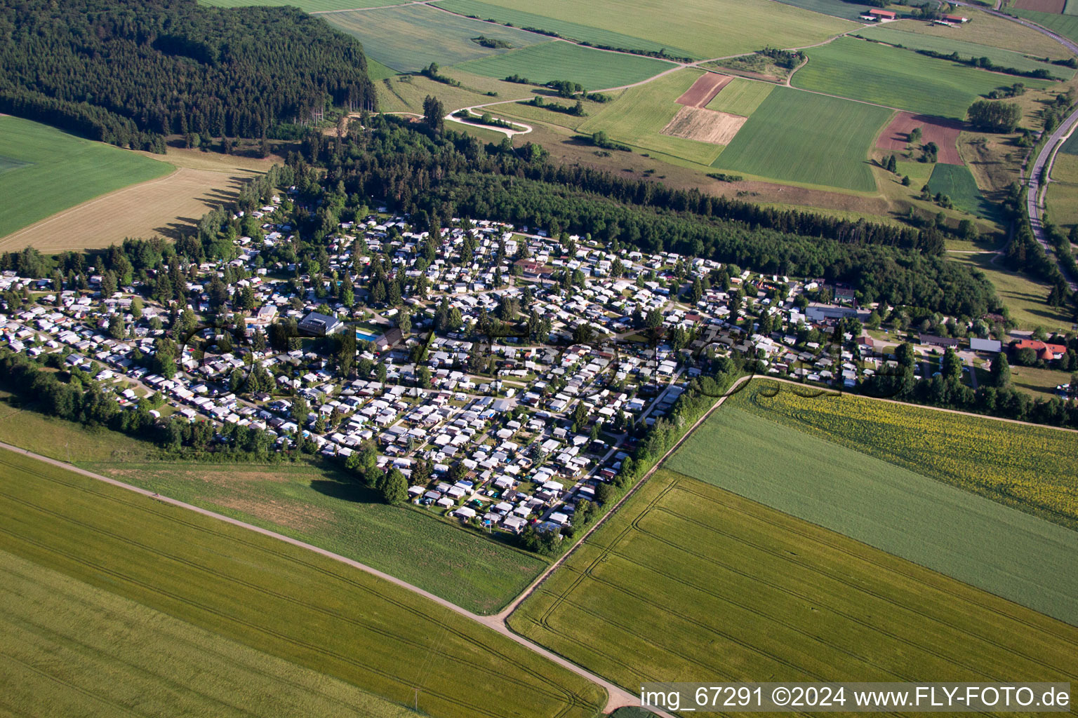 Oblique view of Berghülen in the state Baden-Wuerttemberg, Germany