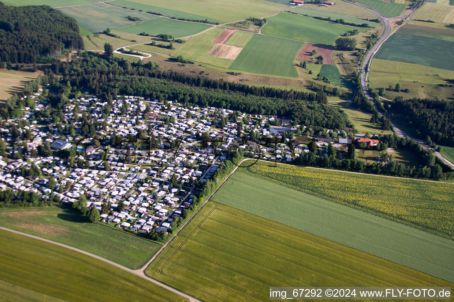 Berghülen in the state Baden-Wuerttemberg, Germany from above