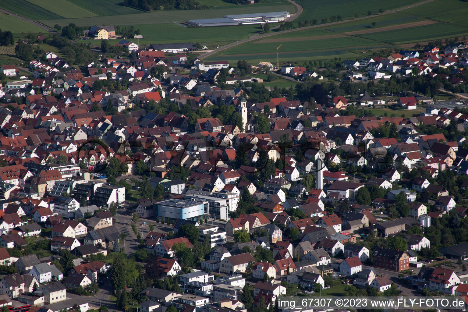 Aerial photograpy of Laichingen in the state Baden-Wuerttemberg, Germany