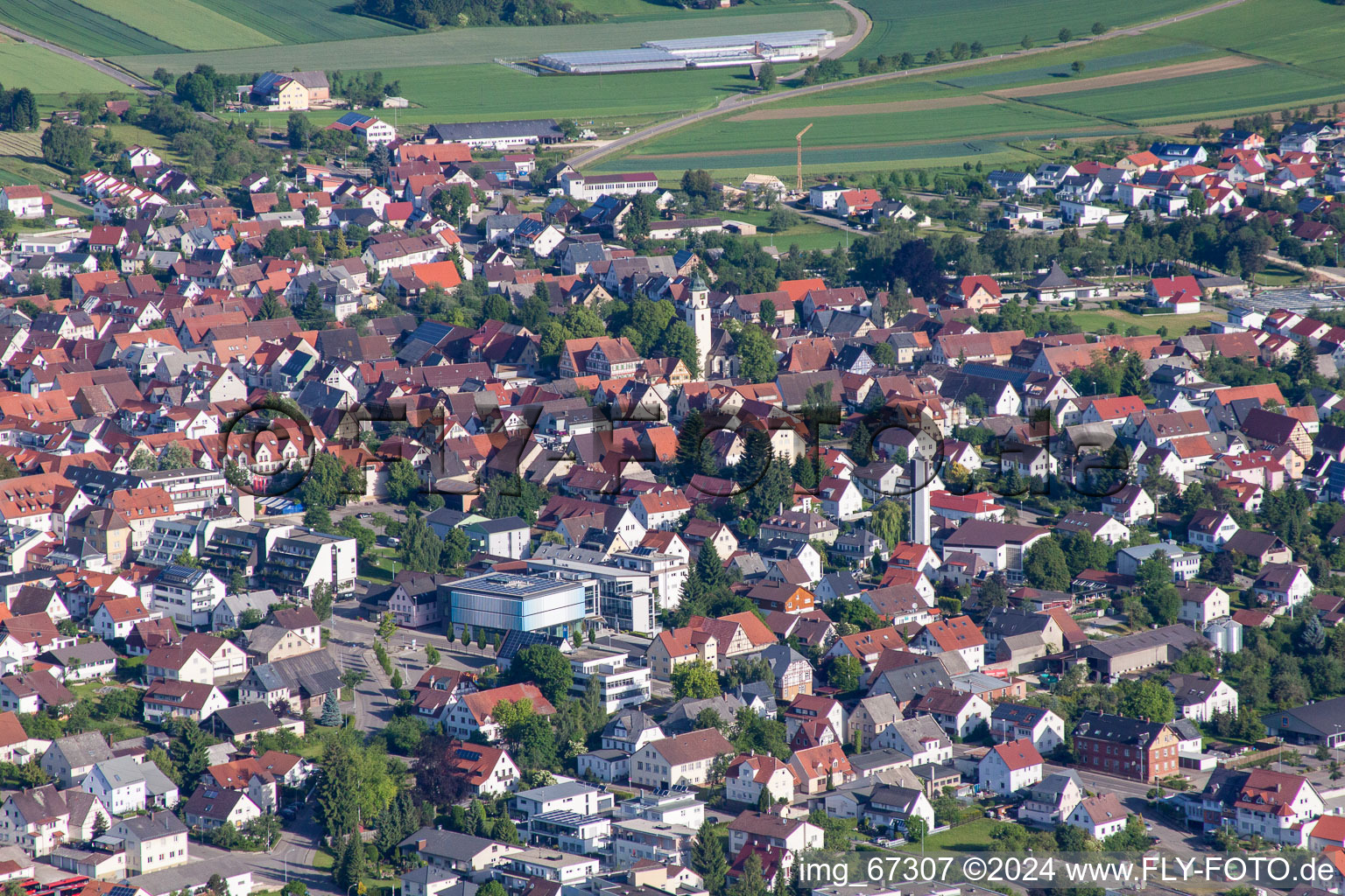 Aerial photograpy of Laichingen in the state Baden-Wuerttemberg, Germany