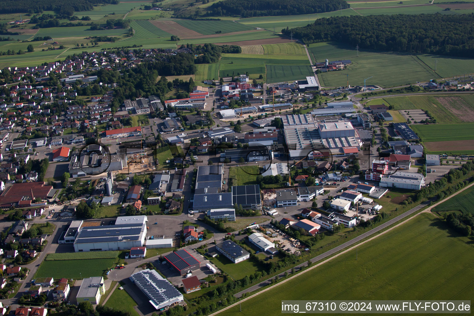 Gottlieb-Daimler-Strasse industrial area in Laichingen in the state Baden-Wuerttemberg, Germany