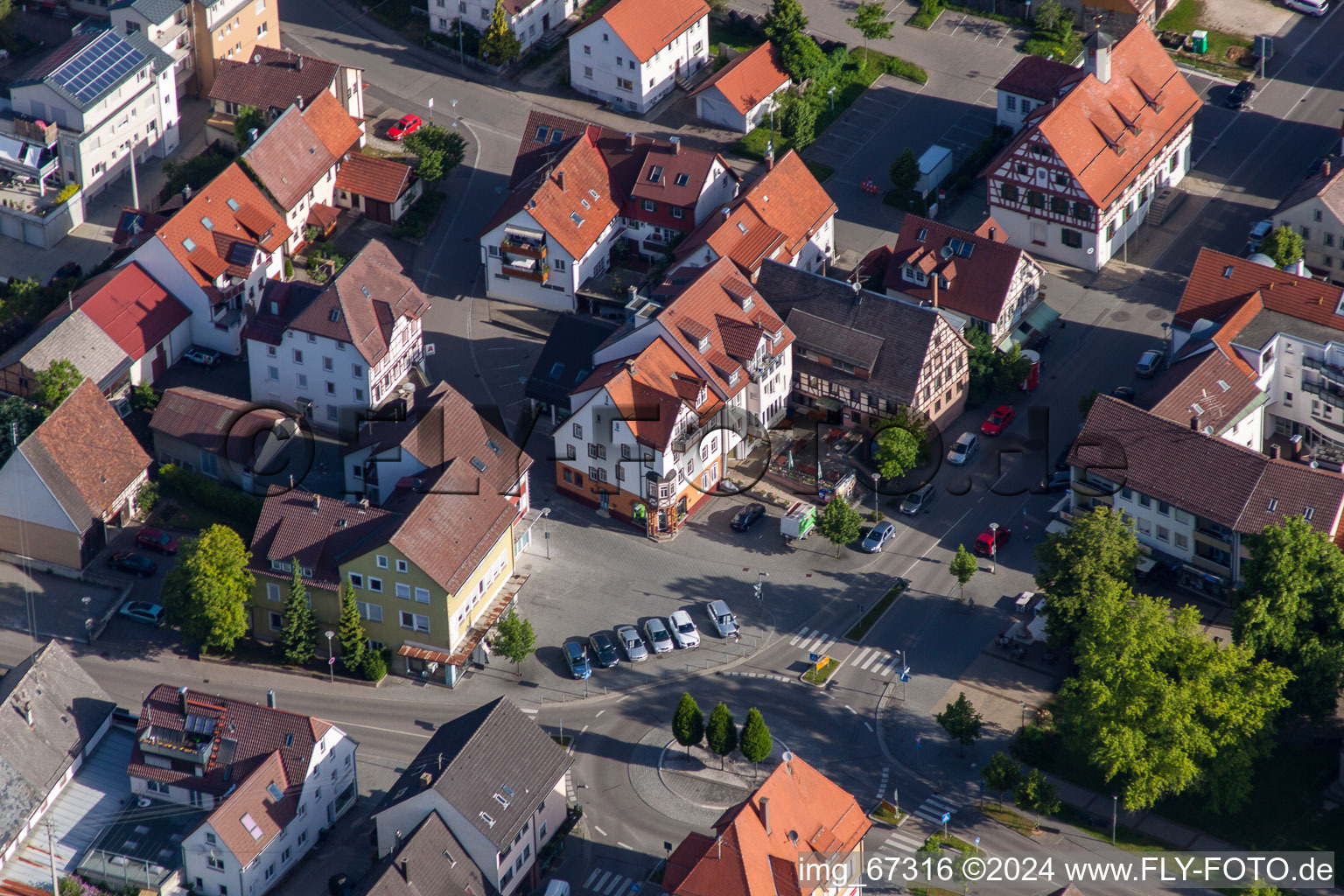 Marketplace in Laichingen in the state Baden-Wuerttemberg, Germany