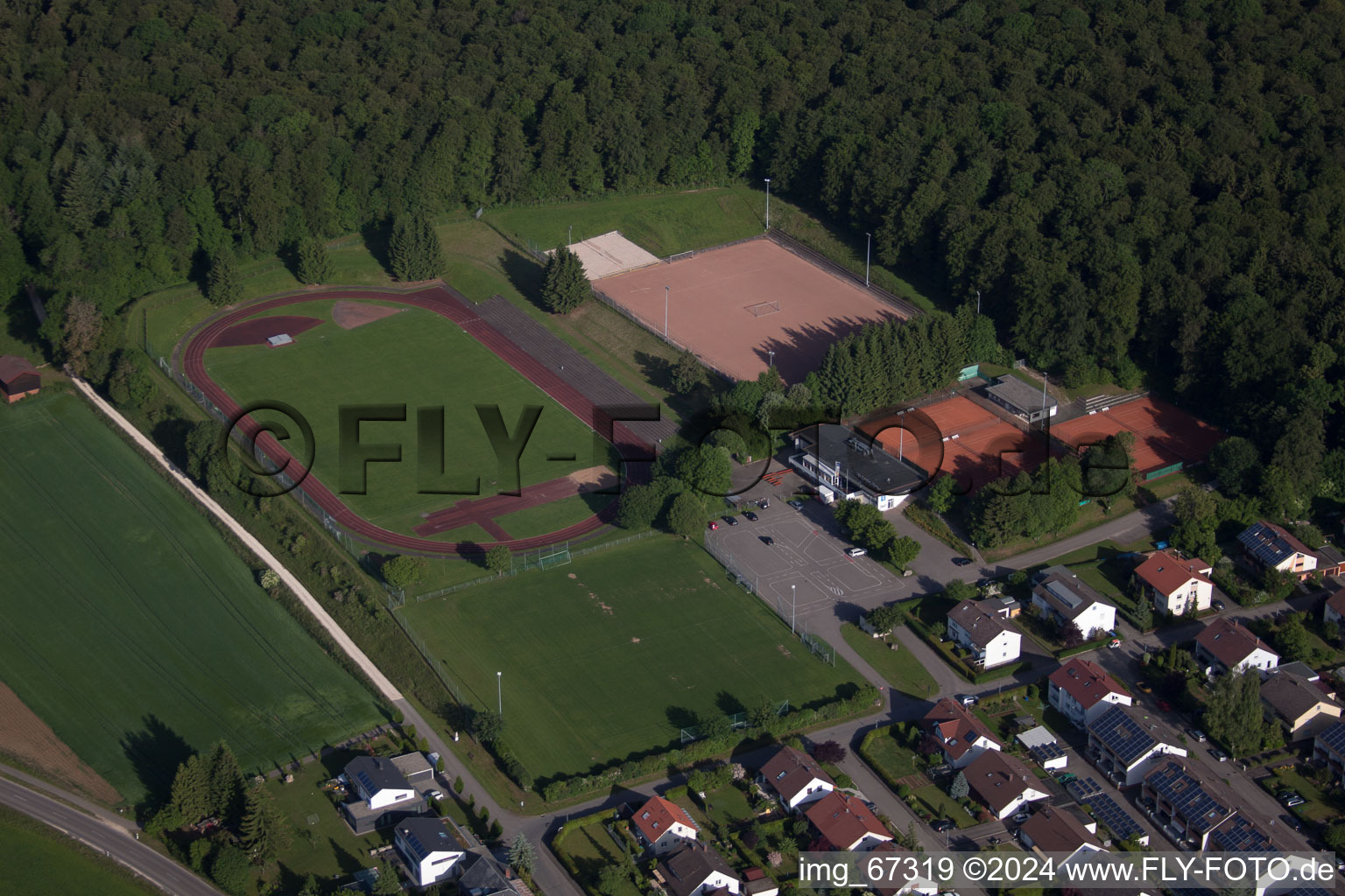 Sports field Waldstadion Laichingen in Laichingen in the state Baden-Wuerttemberg, Germany