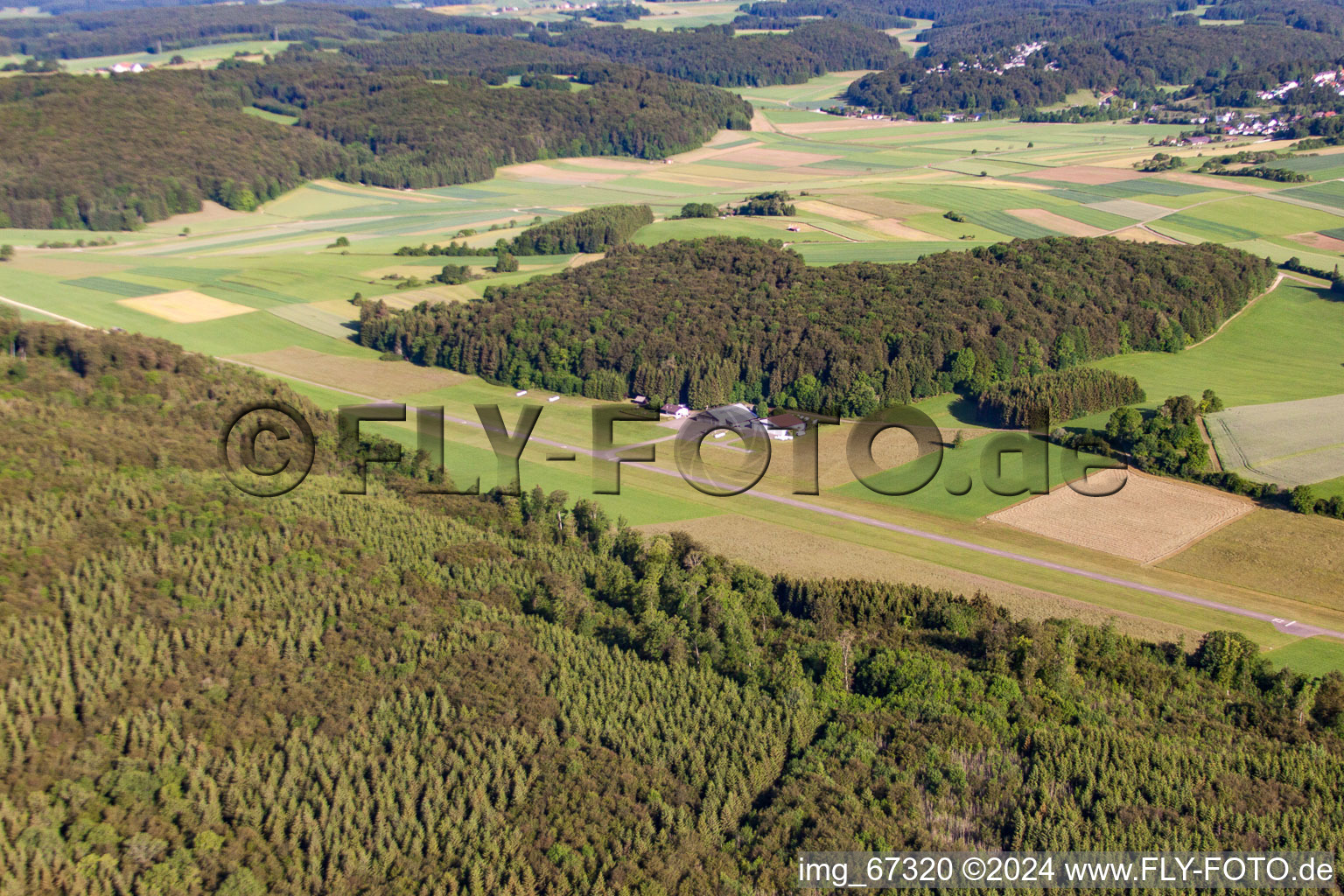 Sport airfield Laichingen in the district Feldstetten in Laichingen in the state Baden-Wuerttemberg, Germany