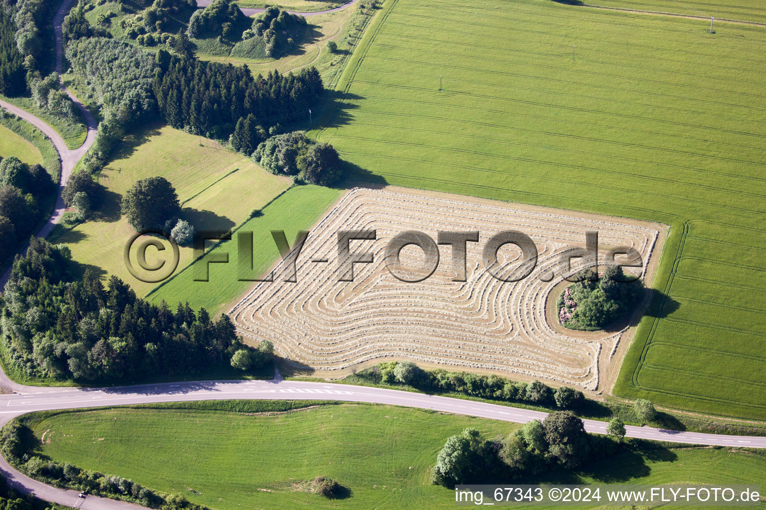 Aerial view of Breithülen in the state Baden-Wuerttemberg, Germany