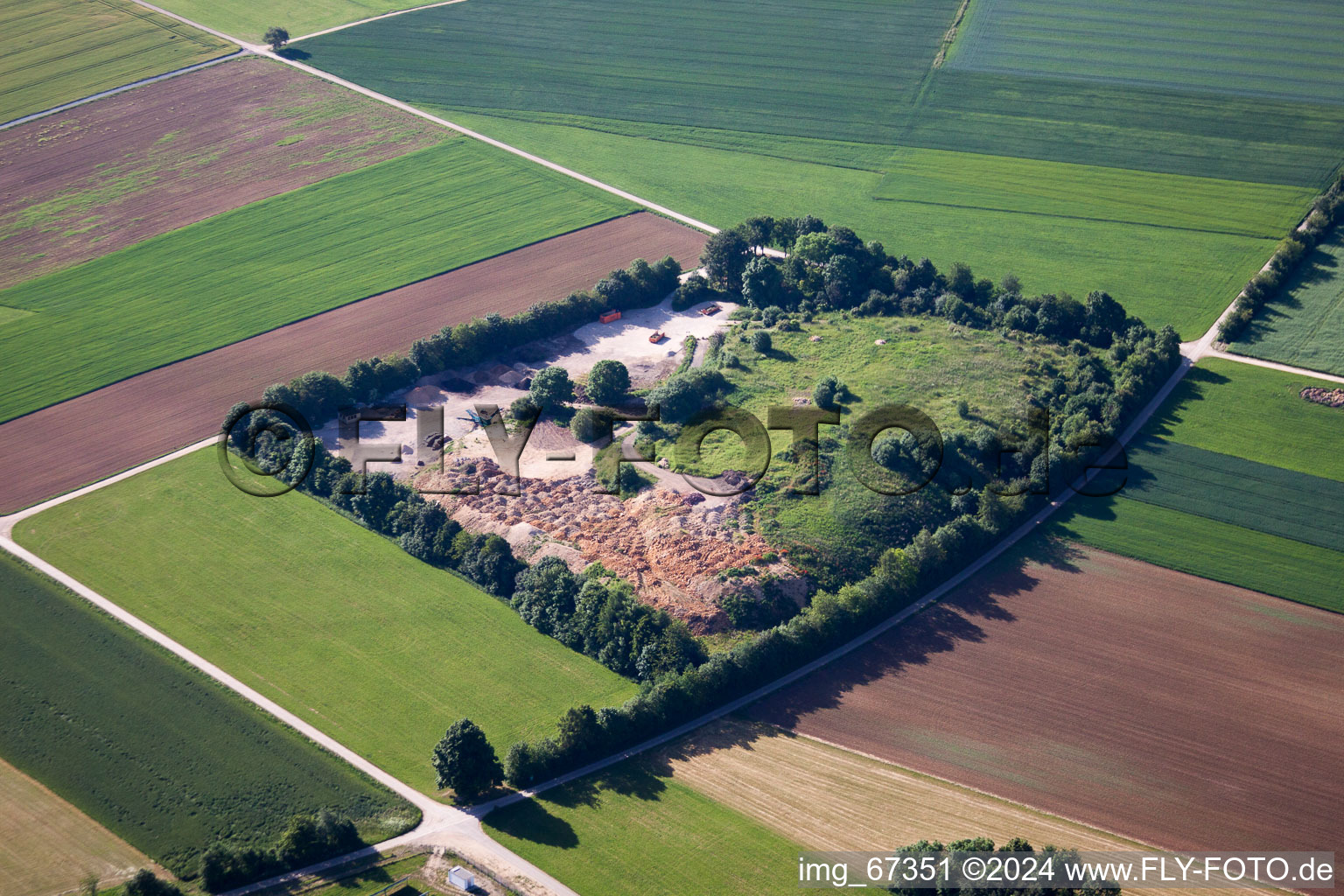 Aerial view of Ingstetten in the state Baden-Wuerttemberg, Germany