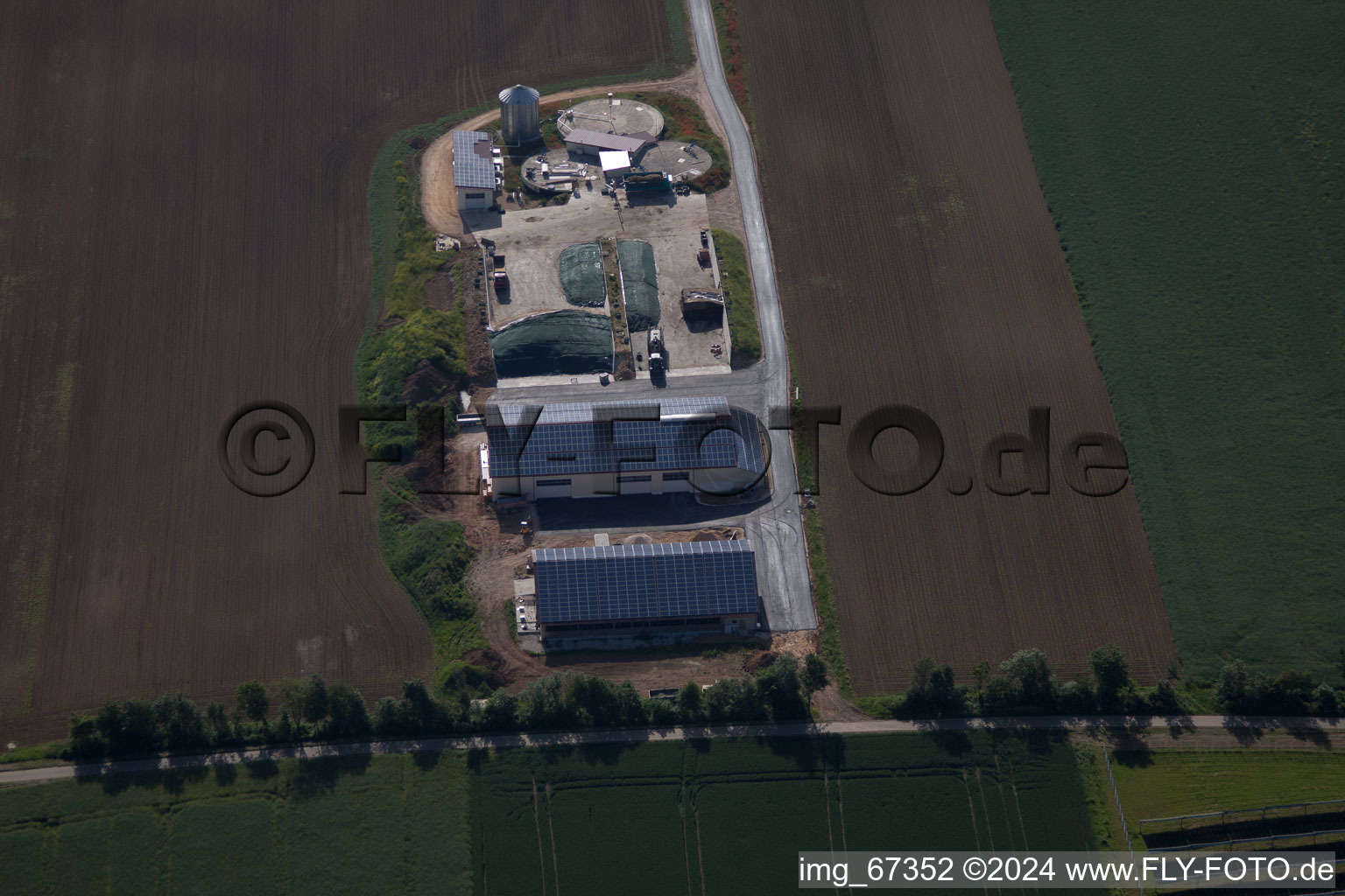 Aerial photograpy of Ingstetten in the state Baden-Wuerttemberg, Germany