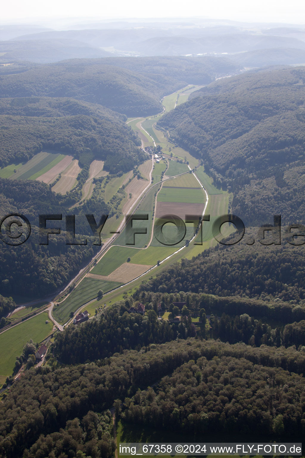 Aerial view of Talsteußlingen in the state Baden-Wuerttemberg, Germany