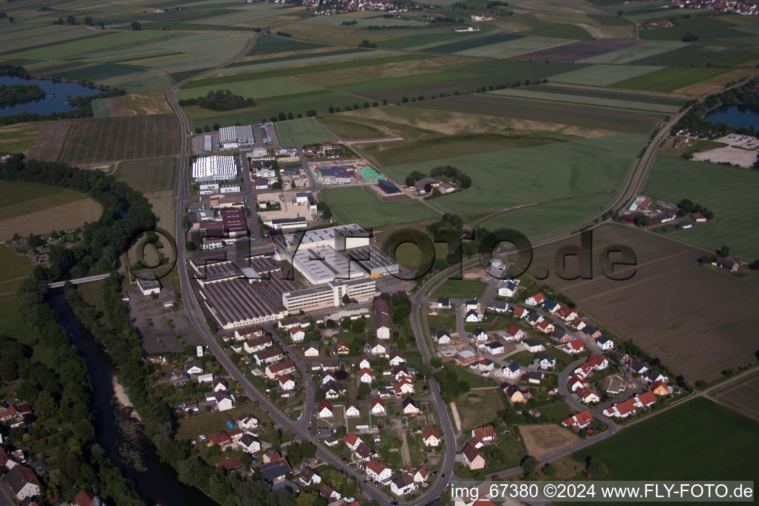 Aerial view of Rottenacker in the state Baden-Wuerttemberg, Germany