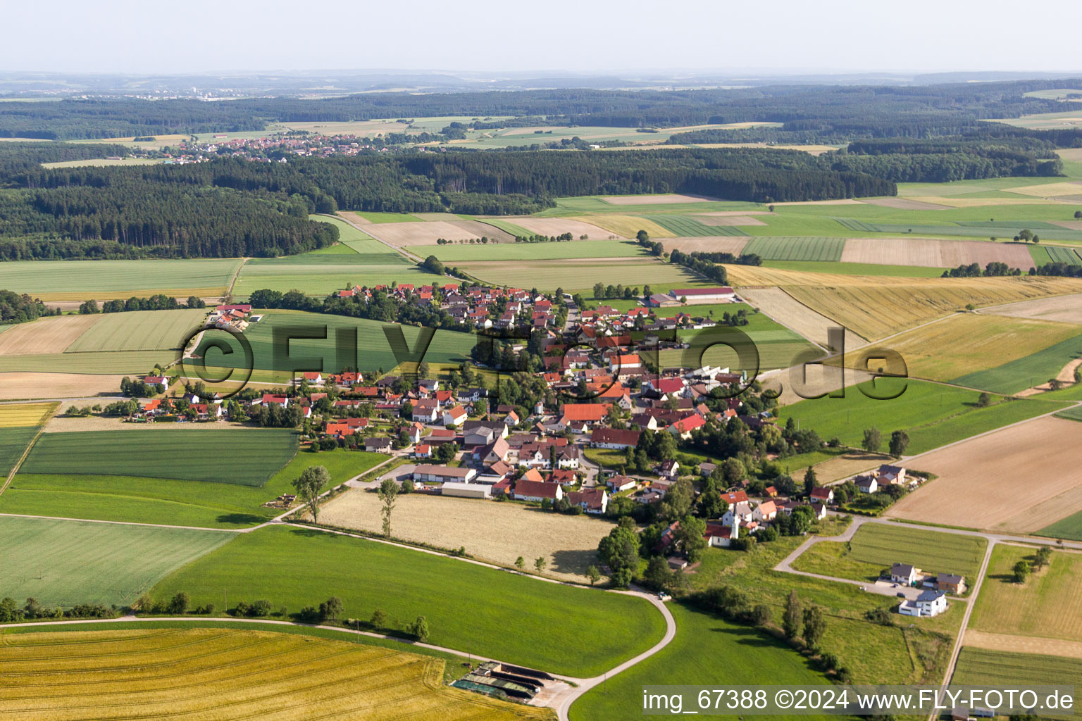 Village view in the district Moosbeuren in Oberstadion in the state Baden-Wuerttemberg, Germany