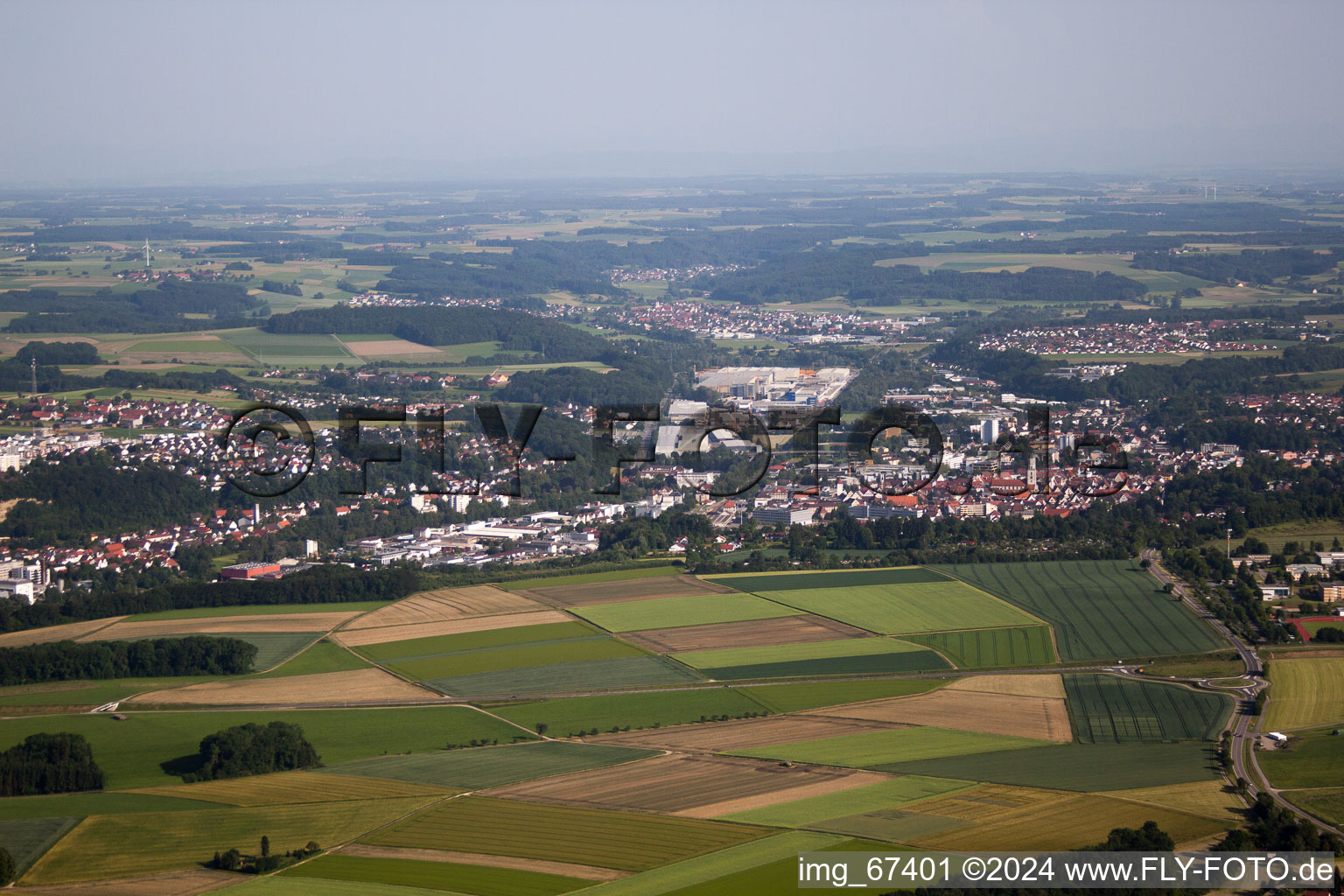 Aerial photograpy of Biberach an der Riss in Biberach an der Riß in the state Baden-Wuerttemberg, Germany