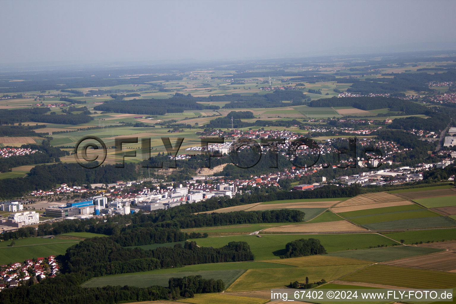 Oblique view of Biberach an der Riss in Biberach an der Riß in the state Baden-Wuerttemberg, Germany