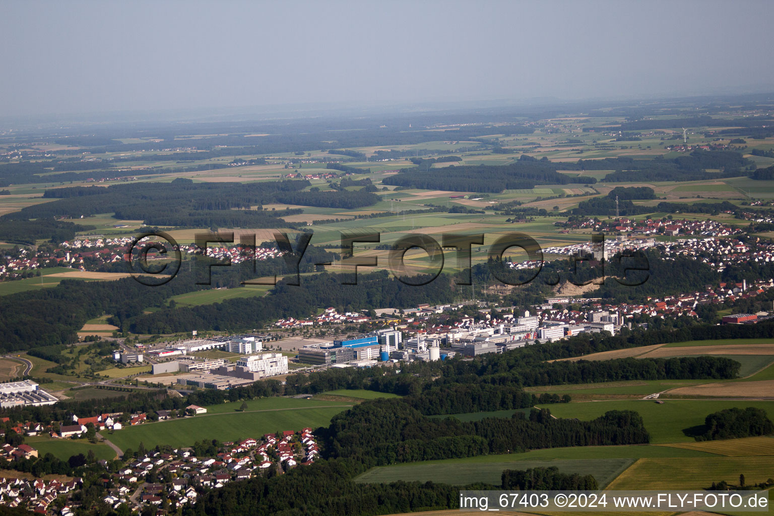 Biberach an der Riss in Biberach an der Riß in the state Baden-Wuerttemberg, Germany from above