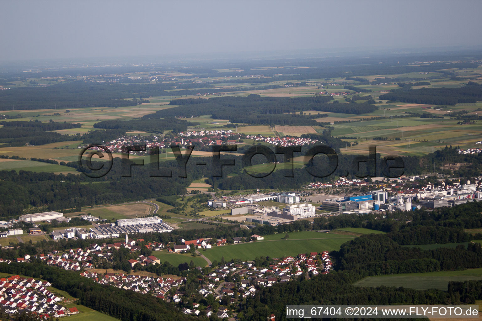 Biberach an der Riss in Biberach an der Riß in the state Baden-Wuerttemberg, Germany out of the air