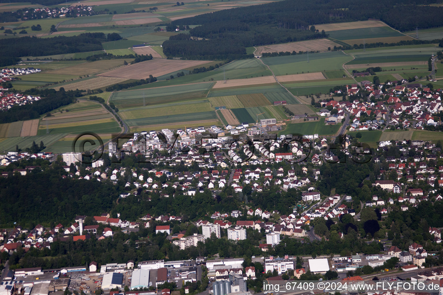 Aerial photograpy of Biberach an der Riß in the state Baden-Wuerttemberg, Germany