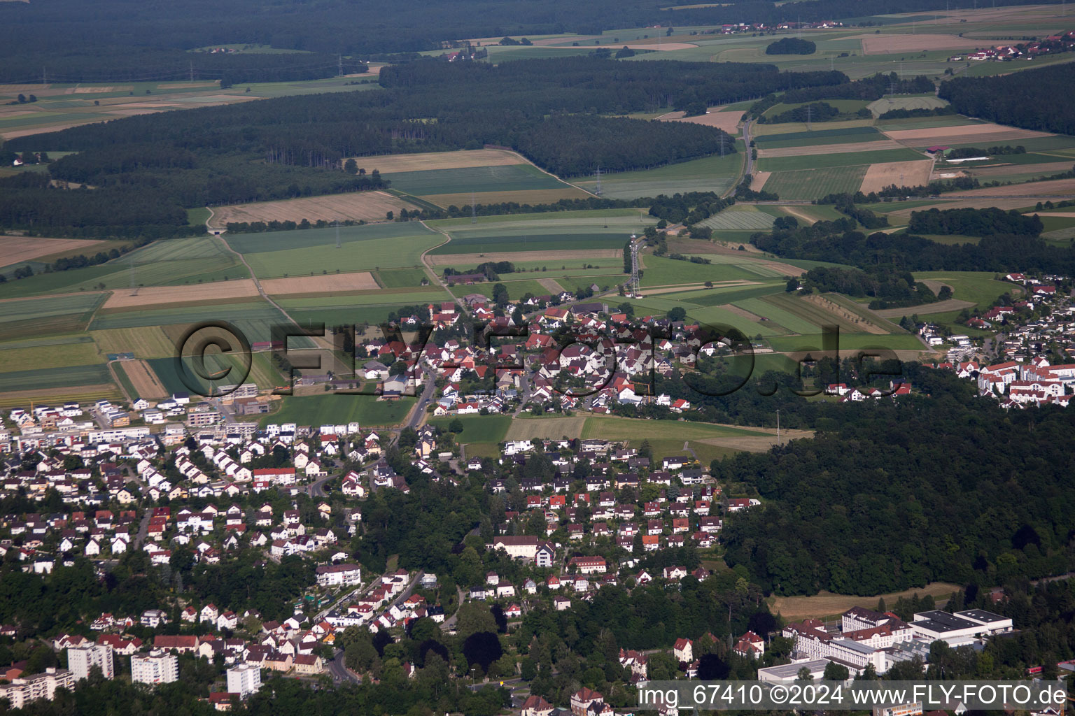 Oblique view of Biberach an der Riß in the state Baden-Wuerttemberg, Germany