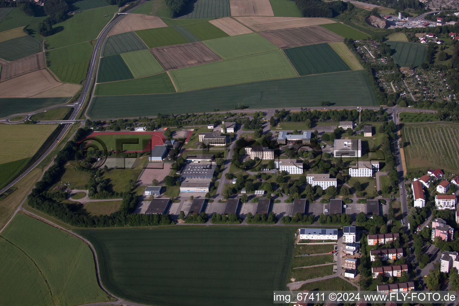 Biberach an der Riß in the state Baden-Wuerttemberg, Germany from above