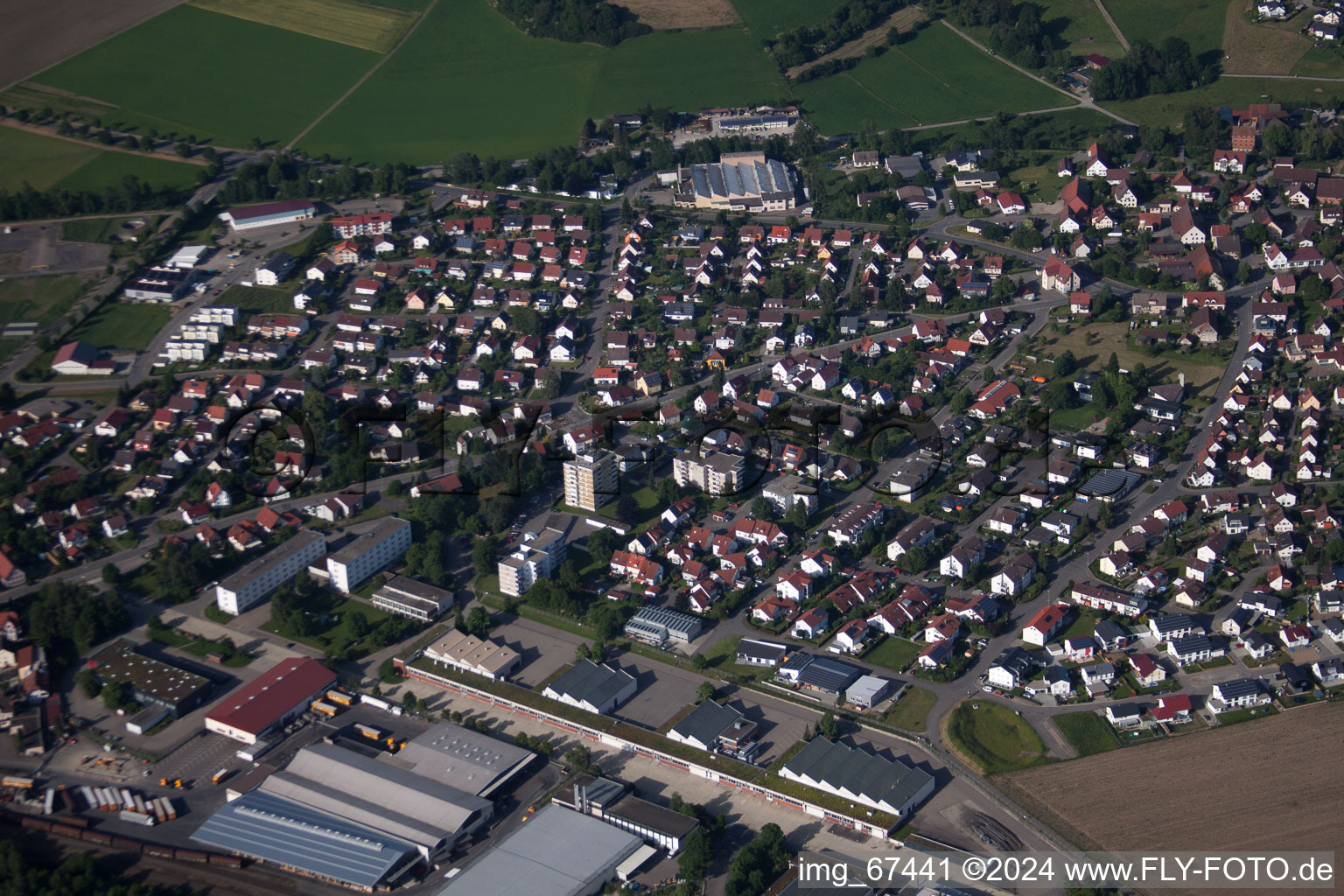 Aerial photograpy of Ummendorf in the state Baden-Wuerttemberg, Germany