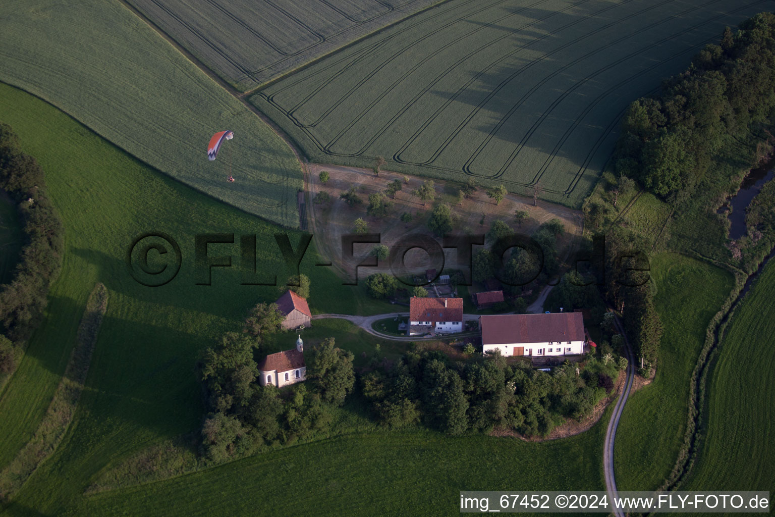 Aerial view of Mittelbiberach in the state Baden-Wuerttemberg, Germany