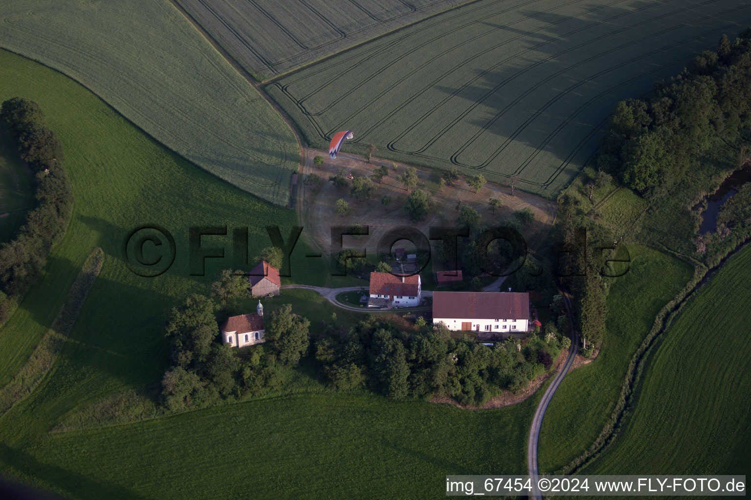 Aerial photograpy of Mittelbiberach in the state Baden-Wuerttemberg, Germany