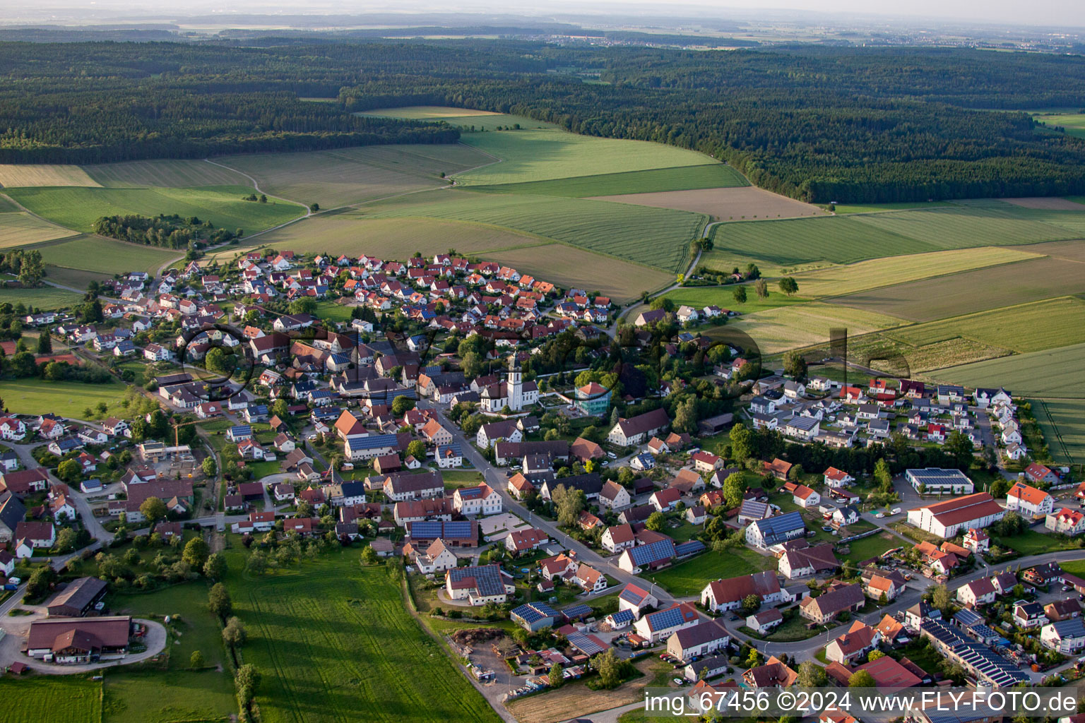 Aerial view of Stafflangen in the state Baden-Wuerttemberg, Germany