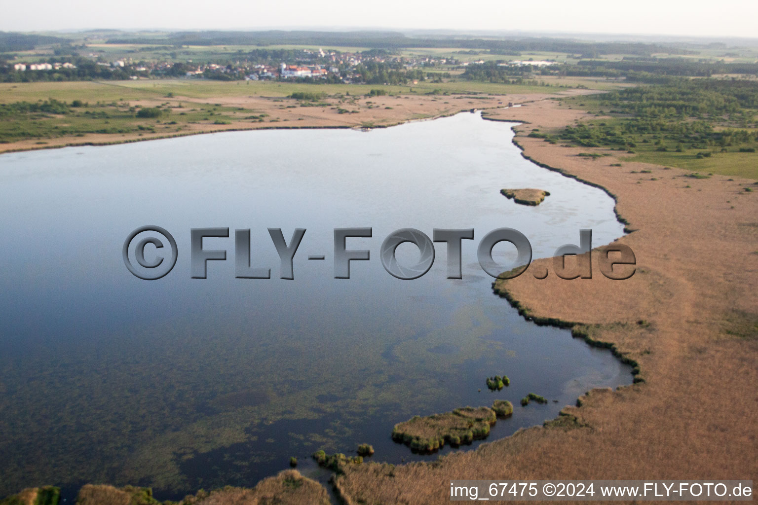 Aerial view of Bad Buchau in the state Baden-Wuerttemberg, Germany