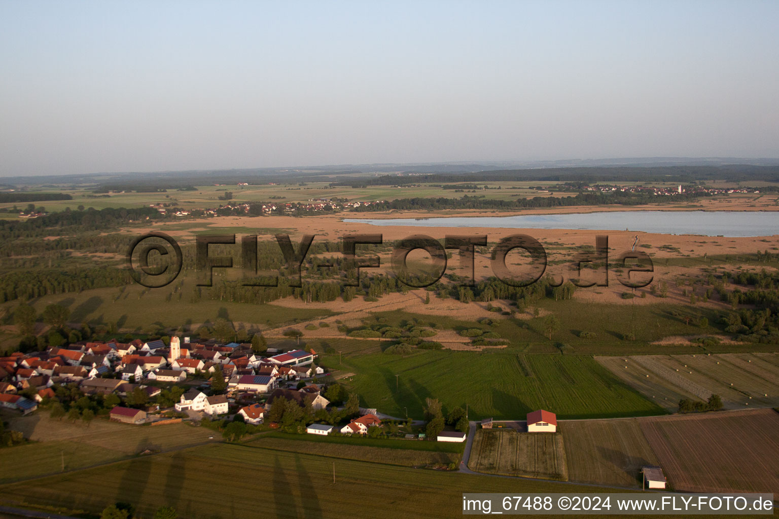 Drone recording of Alleshausen in the state Baden-Wuerttemberg, Germany