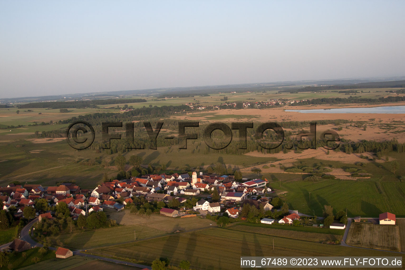 Drone image of Alleshausen in the state Baden-Wuerttemberg, Germany