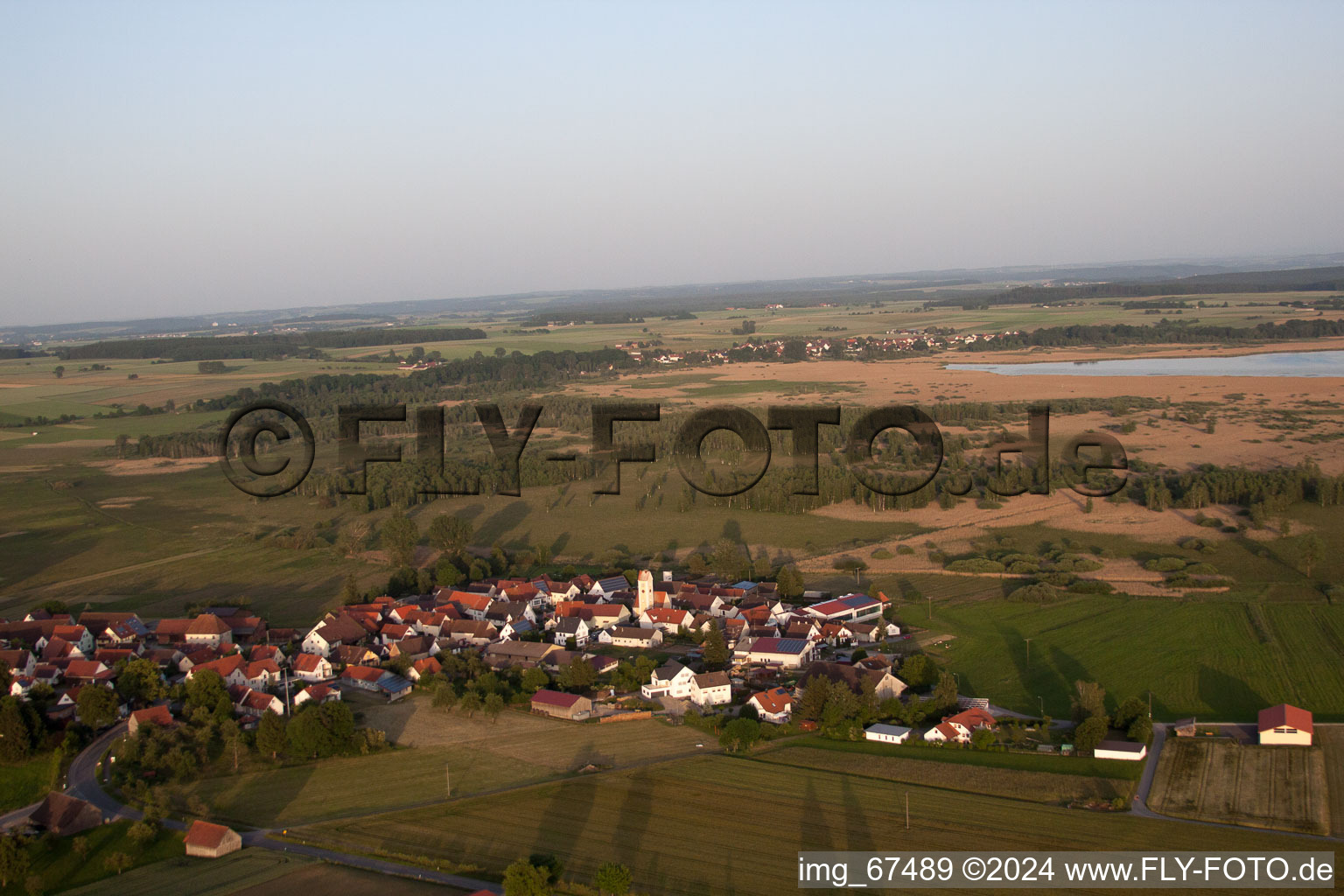 Bird's eye view of Alleshausen in the state Baden-Wuerttemberg, Germany