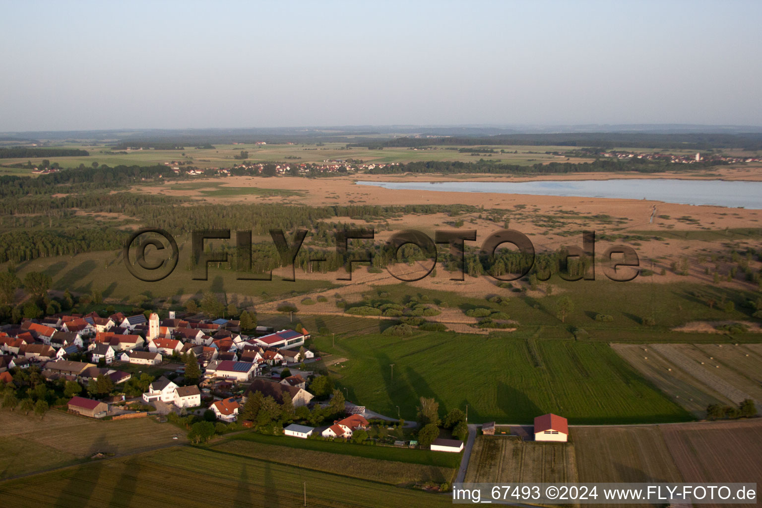 Alleshausen in the state Baden-Wuerttemberg, Germany viewn from the air