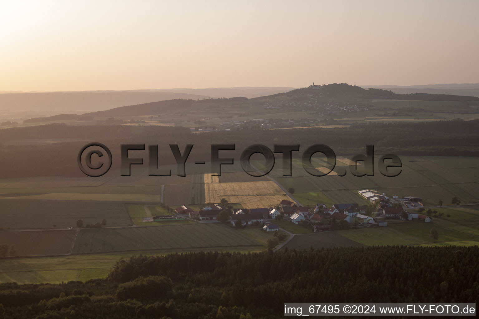 By buses in Bischmannshausen in the state Baden-Wuerttemberg, Germany