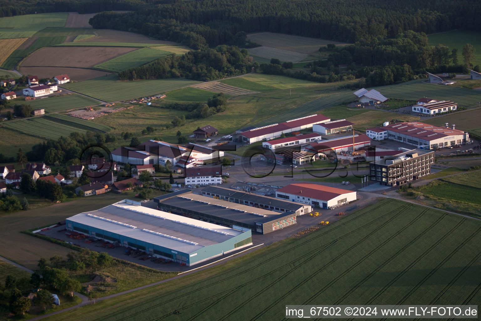 Building and production halls on the premises of RECK-Technik GmbH in the district Kappel in Betzenweiler in the state Baden-Wurttemberg